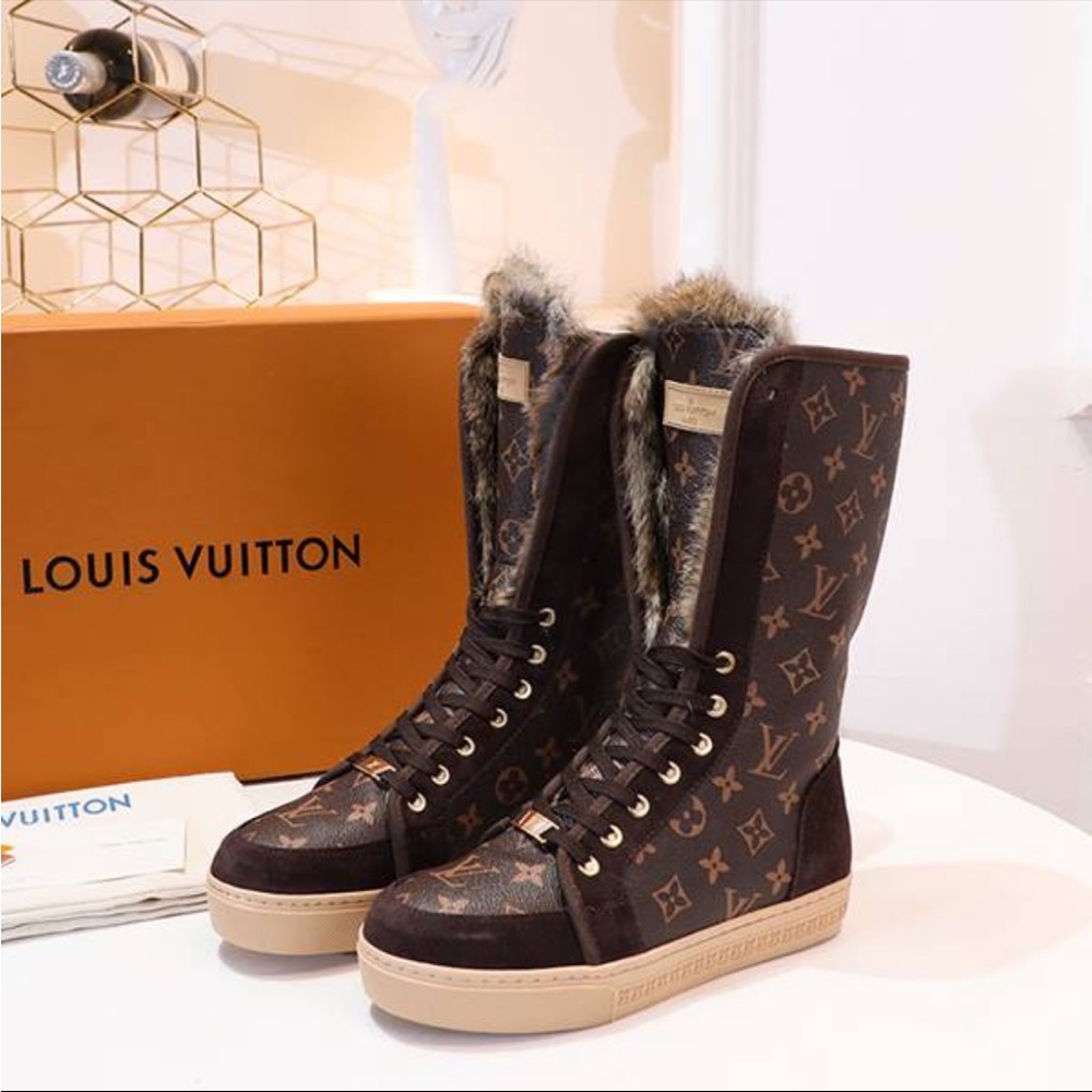 Louis Vuitton Rabbit Fur Winter Boots